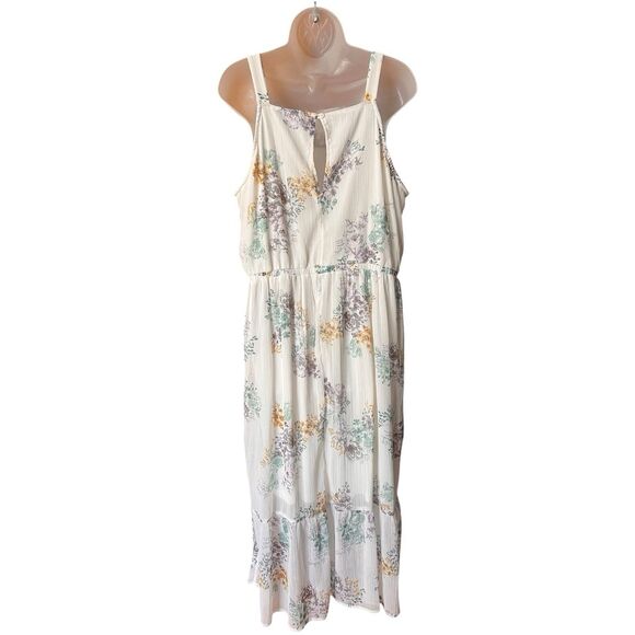 Maurice's White Floral Ruffle Maxi Dress Sz XL Romantic Prairie Cottage Boho - Picture 9 of 10